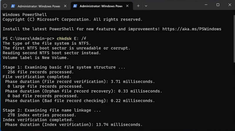 Run Chkdsk