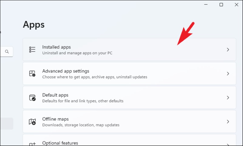 Settings Installed Apps