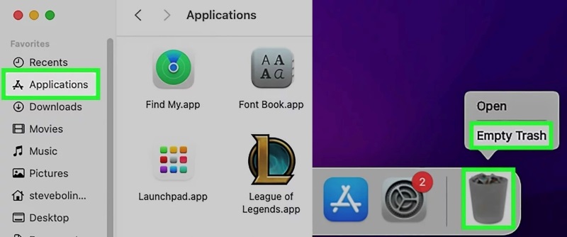 Avinstaller League Of Legends Mac Tøm papirkurven