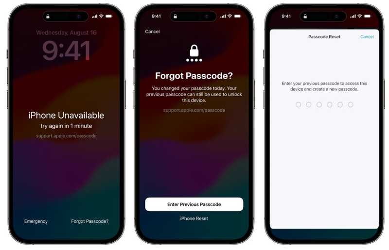 Desbloquear código de acceso anterior deshabilitado